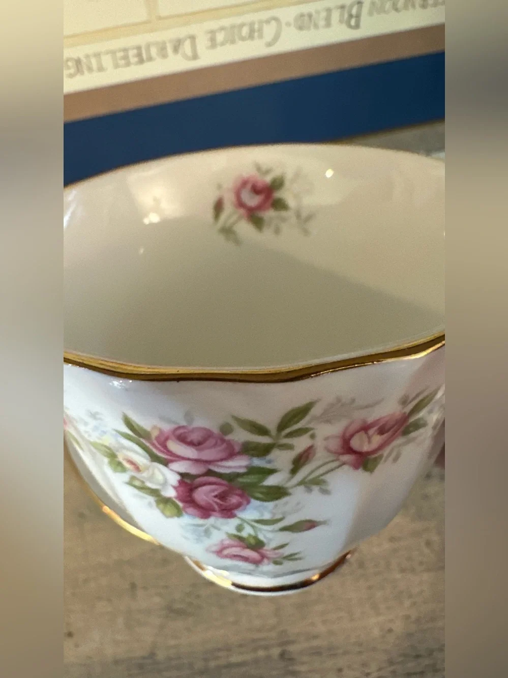Duchess English Country Garden Pink Roses Fine Bone China Teacup Fluted Body